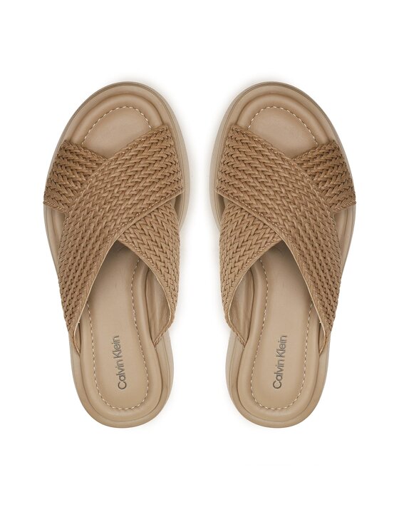 Calvin Klein Ciabatte Calvin Klein Bubble Slide-Woven HW0HW01468 Marrone