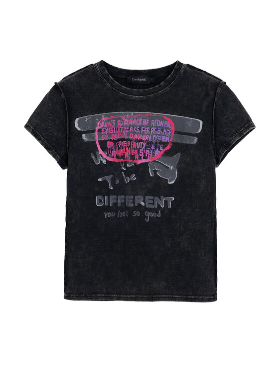 Desigual Desigual Majica 25SWTKX6 Siva Slim Fit