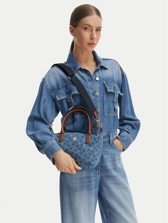 Tommy Hilfiger Soma Tommy Hilfiger Popette Mini Tote Denim Flag AW0AW18612 Zils