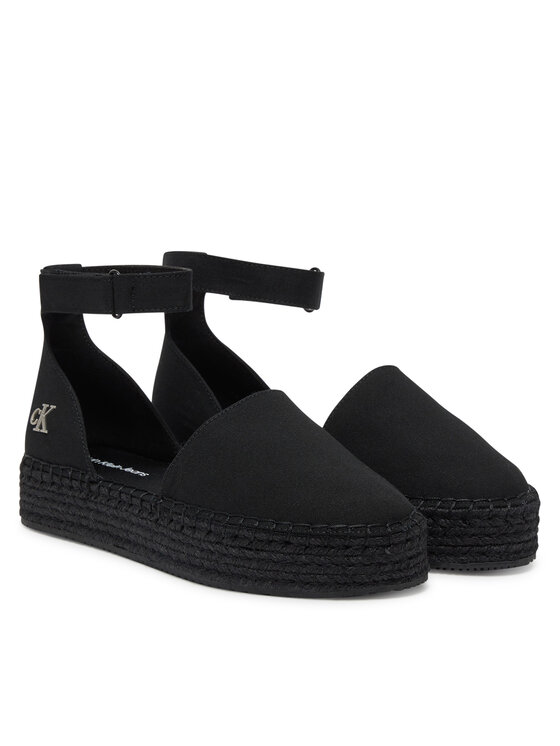 Calvin Klein Jeans Espadrilky Calvin Klein Jeans Flatform Espadrille Sling Mg YW0YW01735 Černá