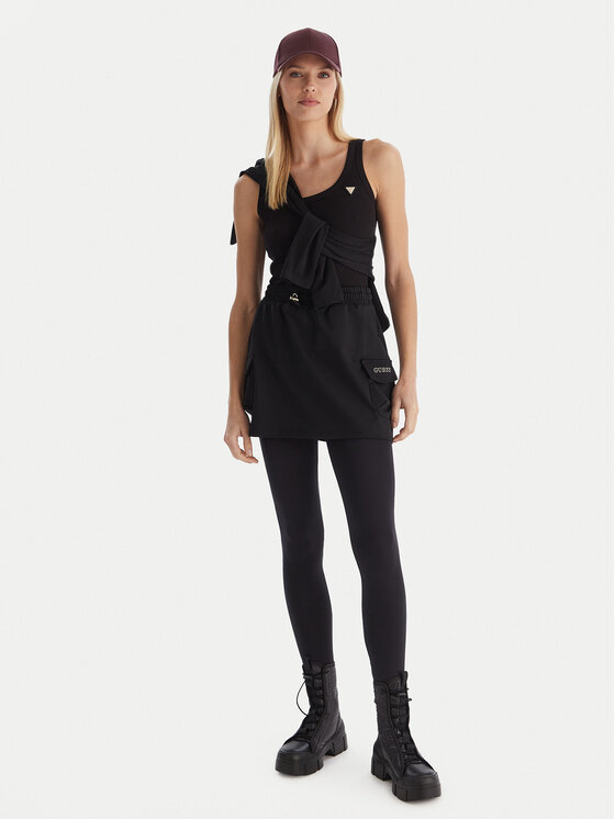 Guess Guess Топ Colette V4YP06 K8RT2 Чорний Slim Fit