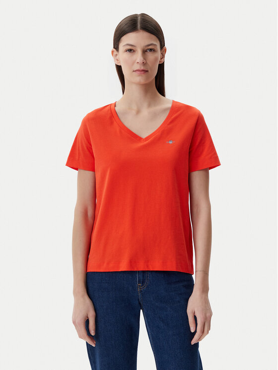 Gant Gant Marškinėliai Shield 4200750 Oranžinė Regular Fit