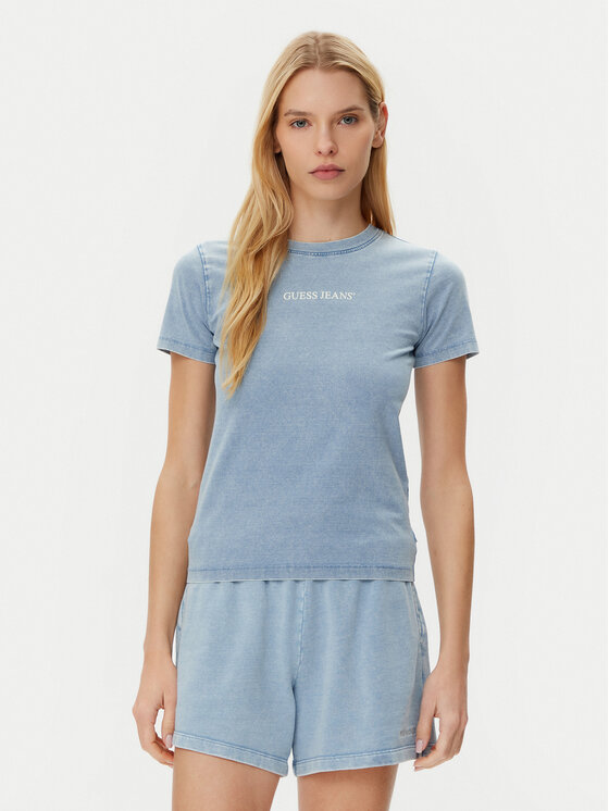 Guess Jeans Guess Jeans Футболка W5GI41 KCTL1 Голубий Regular Fit