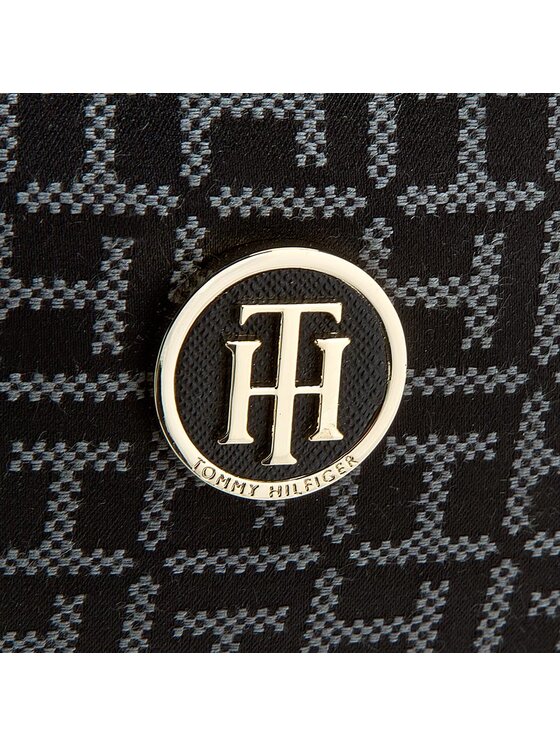 Tommy Hilfiger Táska Tommy Hilfiger TH Essential Flat Crossover Jacquard AW0AW03088 Fekete