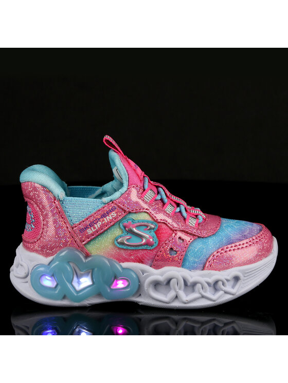 Skechers Sneakersy Skechers Infinite Heart Lights 303755N/PKMT Stříbrná