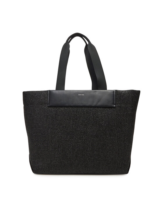Calvin Klein Geantă Calvin Klein Ck Raffia Large Shopper K60K613025 Negru