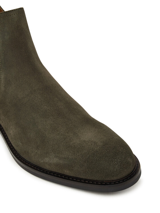 Tommy Hilfiger Μποτάκια με λάστιχο Tommy Hilfiger Corporate Dressy Suede Chelsea FM0FM05953 Χακί