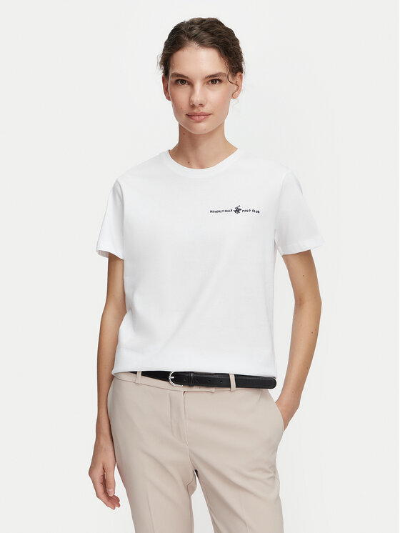 Beverly Hills Polo Club Beverly Hills Polo Club Camiseta P-SS26W-TS085 Blanco Regular Fit