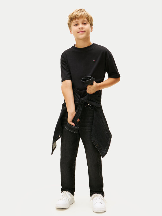 Tommy Hilfiger Tommy Hilfiger Camiseta Essential Archive KB0KB09646 Negro Regular Fit
