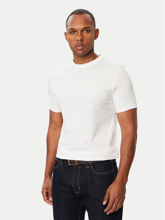 Guess Guess Majica M6BI49 K6186 Bela Slim Fit