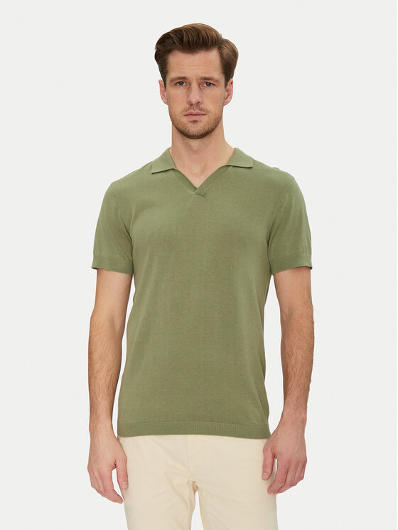 Blend Blend Polo majica 20718362 Zelena Regular Fit