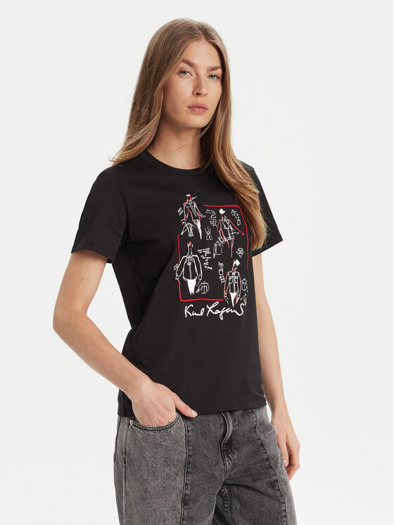 KARL LAGERFELD KARL LAGERFELD Camiseta A3W17099 Negro Regular Fit