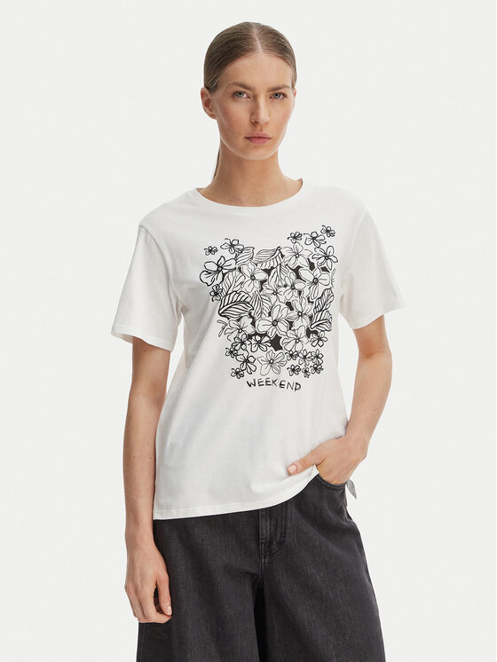 Weekend Max Mara Weekend Max Mara Camiseta Bora 2615971042 Blanco Regular Fit