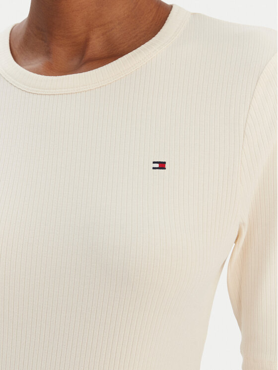 Tommy Hilfiger Tommy Hilfiger Camiseta WW0WW47308 Écru Slim Fit