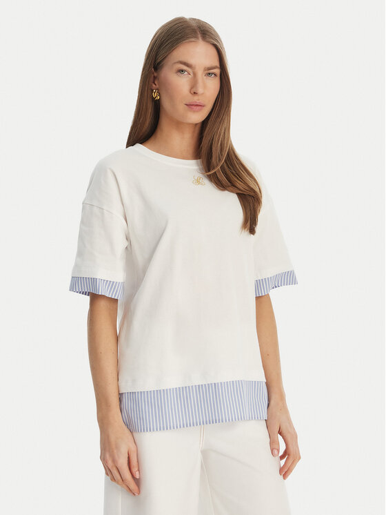 Luisa Spagnoli Luisa Spagnoli Camiseta Baiadera 543155 Blanco Regular Fit