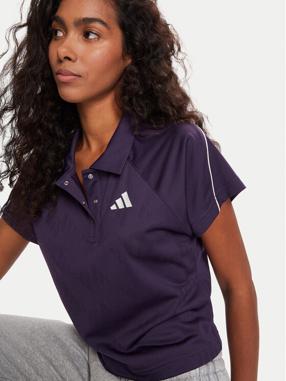 adidas adidas Поло Stadium 3-Stripes Tennis Inspired Jacquard JY3426 Фіолетовий Regular Fit