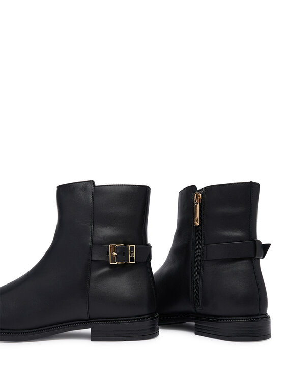 Tommy Hilfiger Stivaletti Tommy Hilfiger Th Buckle Leather Ankle Boot FW0FW09486 Nero