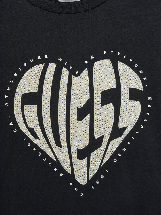 Guess Guess Футболка J5RI46 J1314 Чорний Regular Fit