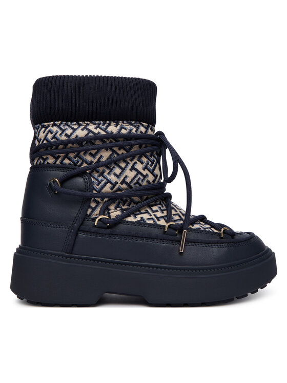 Tommy Hilfiger Čizme za snijeg Tommy Hilfiger Monogram Water Resist Snow Boot FW0FW09491 Tamnoplava