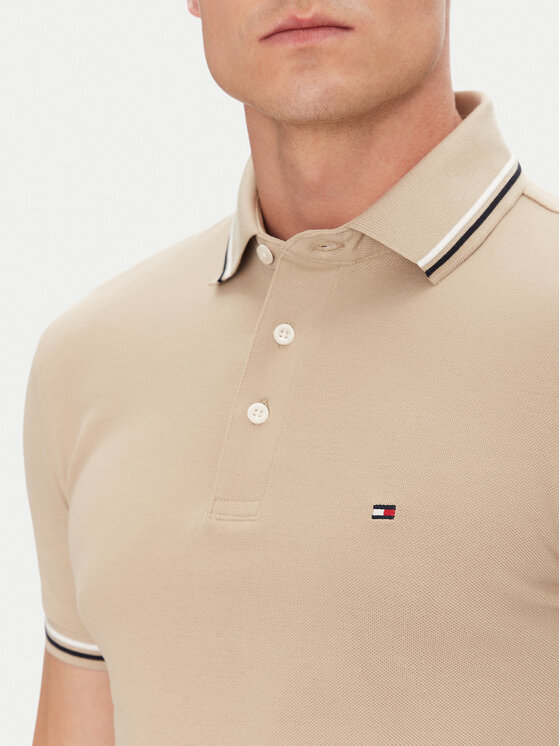 Tommy Hilfiger Tommy Hilfiger Polo Seasonal MW0MW39993 Beis Slim Fit