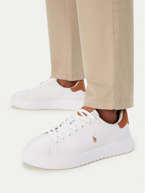 Polo Ralph Lauren Sneakersy Polo Ralph Lauren RLite Court Tumbled 809P07170001 Biały
