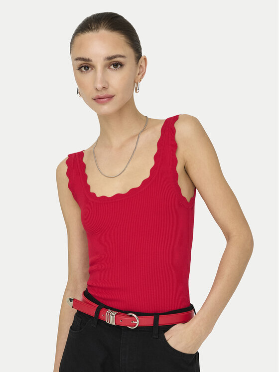 JDY JDY Marškinėliai Nanna 15290585 Raudona Slim Fit