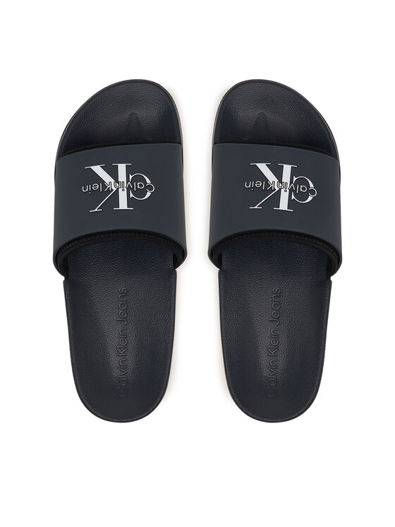 Calvin Klein Şlapi Calvin Klein Ess Slide Rubber Neoprene HM0HM02229 Bleumarin