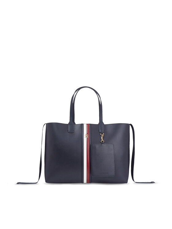 Tommy Hilfiger Geantă Tommy Hilfiger Iconic Tommy Tote Puffy AW0AW15881 Albastru