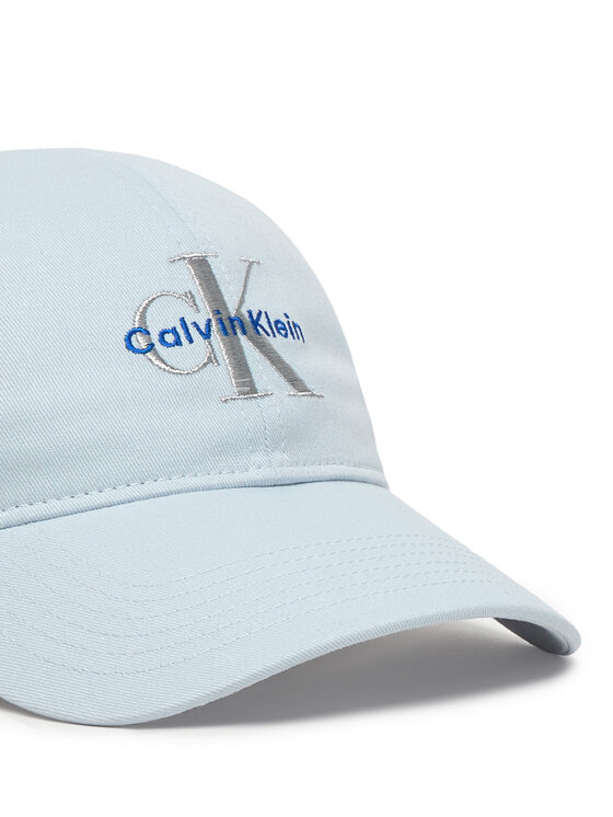 Calvin Klein Czapka z daszkiem Calvin Klein Monologo Embroidery Baseball Hat LV04K5026G Błękitny
