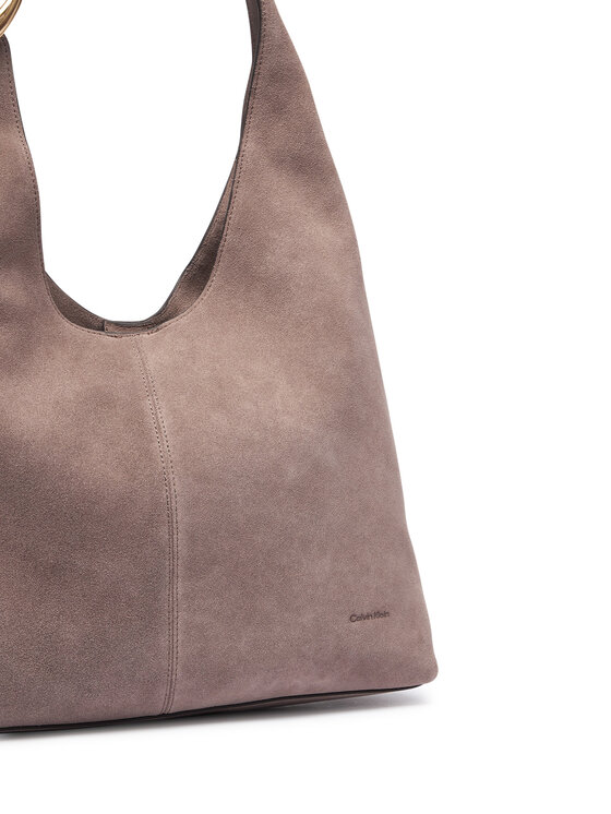 Calvin Klein Geantă Calvin Klein Slouchy Suedelarge Shoulder Bag LV04F3690G Maro
