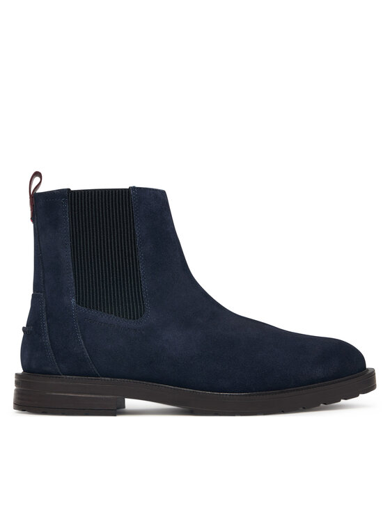 Tommy Hilfiger Členková obuv Tommy Hilfiger Cleated Hilifger Suede Boot FM0FM05961 Tmavomodrá