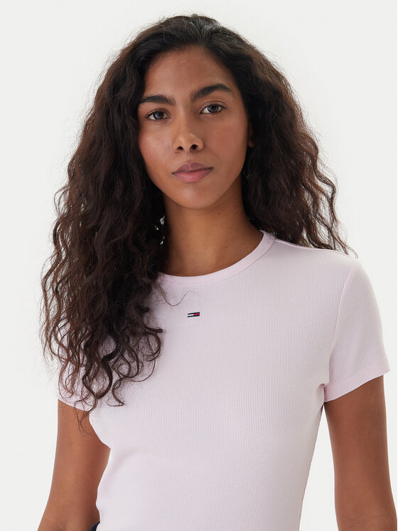 Tommy Jeans Tommy Jeans Camiseta Essential DW0DW17383 Rosa Slim Fit