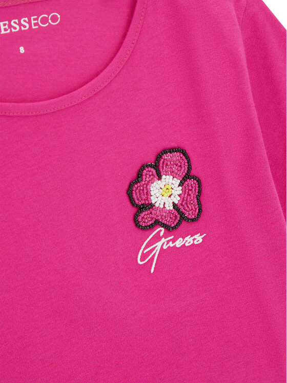Guess Guess T-shirt J6GI10 K6YW4 Rosa scuro Relaxed Fit