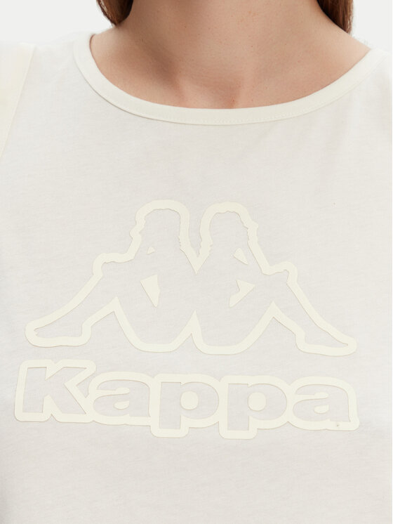 Kappa Kappa Top Logo Gria 382129W Écru Regular Fit