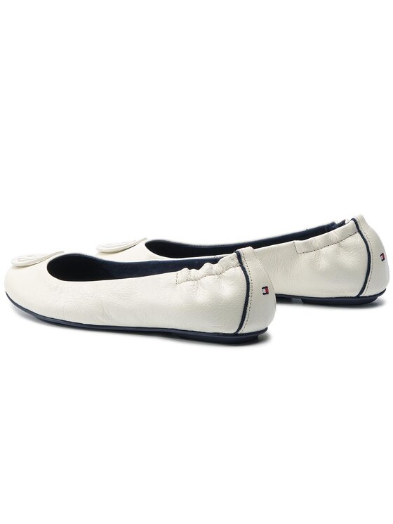 Tommy Hilfiger Balerinos Tommy Hilfiger Flexible Leather Ballerina FW0FW04073 Balta