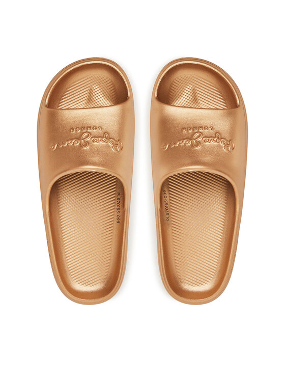 Pepe Jeans Šľapky Pepe Jeans Beach Slidemet PLS70165 Zlatá