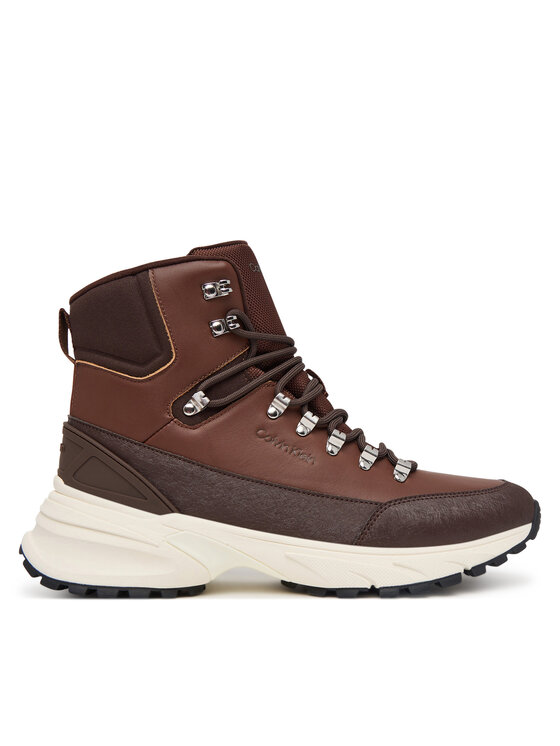 Calvin Klein Зимни обувки Calvin Klein Hike Runner Mid Laceup Lth HM0HM02323 Кафяв
