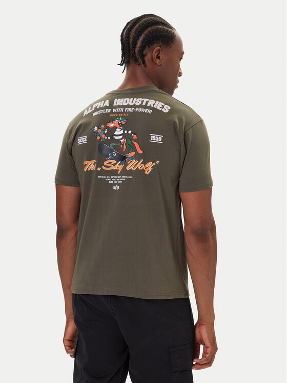 Alpha Industries Alpha Industries Camiseta Sky Wolf 258510 Verde Regular Fit