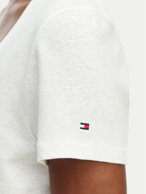 Tommy Hilfiger Tommy Hilfiger Camiseta WW0WW48705 Blanco Regular Fit