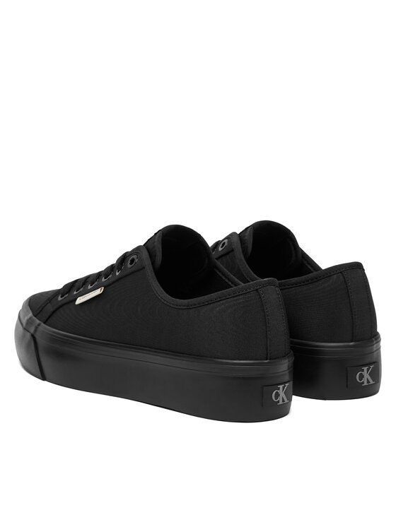 Calvin Klein Tenisice Calvin Klein Vulc Flatform Lace Up Moire YW0YW02012 Crna