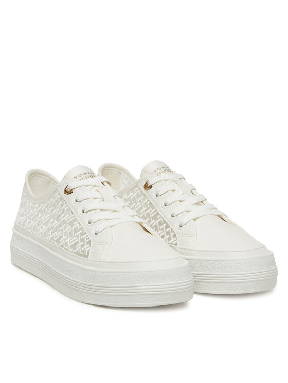 Tommy Hilfiger Laisvalaikio batai Tommy Hilfiger Vulc Embroidered Sneaker FW0FW08685 Balta