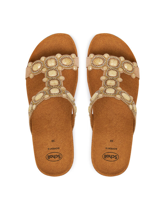 Scholl Шльопанці Scholl Zanzibar T-Bar MF00809 Бежевий