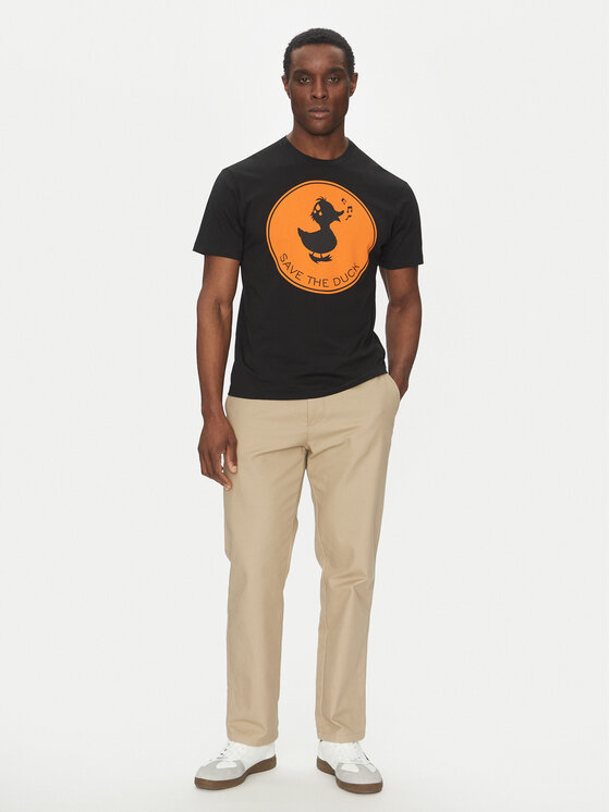 Save The Duck Save The Duck Футболка DT0825M BESY20 Чорний Regular Fit