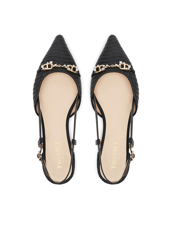 TWINSET Baleríny TWINSET 251TGT052 Čierna