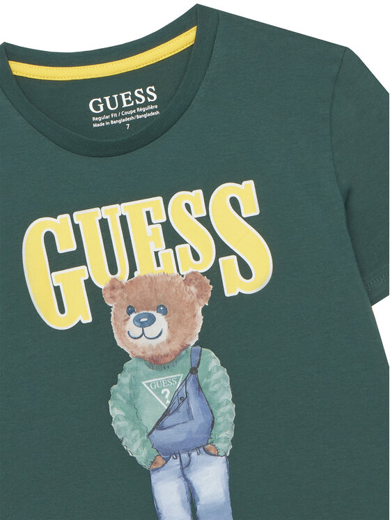 Guess Guess Футболка L6RI11 K8HM4 Зелений Regular Fit