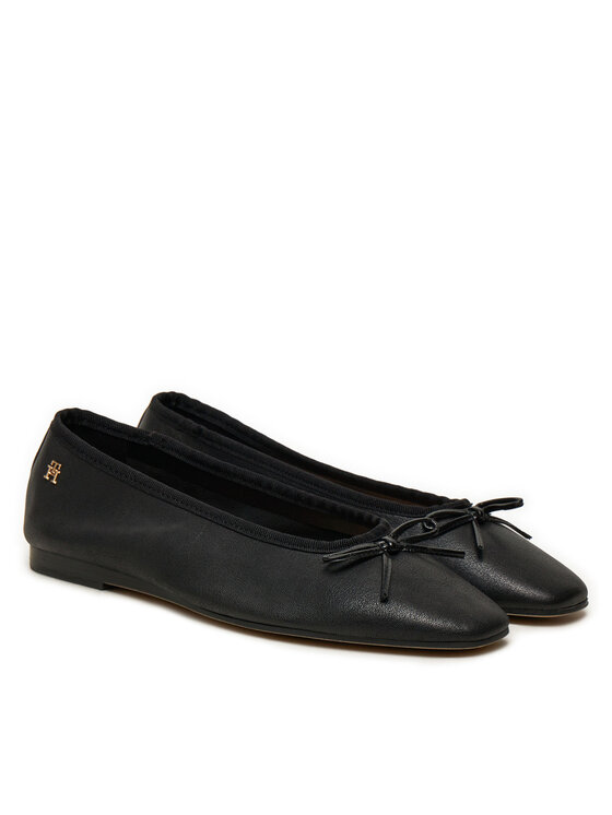 Tommy Hilfiger Балеринки Tommy Hilfiger Soft Leather FW0FW08355 Черен
