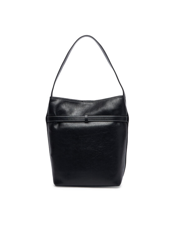 Calvin Klein Torbica Calvin Klein Buckle Medium Bucket LV04F3551G Crna