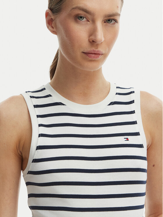 Tommy Hilfiger Tommy Hilfiger Top WW0WW47806 Écru Slim Fit
