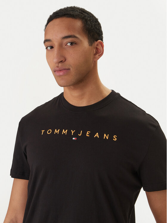 Tommy Jeans Tommy Jeans Majica Linear Logo DM0DM20744 Črna Regular Fit