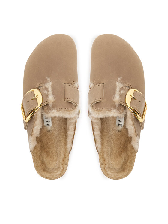Birkenstock Шльопанці Birkenstock Boston Big Buckle Shearling 1030444 Коричневий